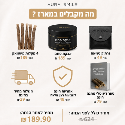 שיטת המיסוואק והפחם להלבנה טבעית ולחיוך נקי ובהיר יותר
